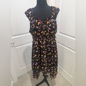 NOBO Black Dress with Butterfly Print